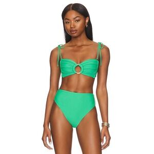Montce Tori Bandeau Paula High Waist Bikini Set XS Verde Green Top & Bottom Swim